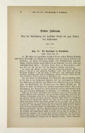 Dritter Zeitraum. Von der Aufrichtung des deutschen Reichs bis zum Sinken des Kaisertums. 843-1137