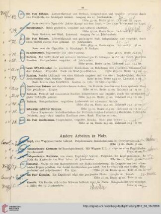 Andere Arbeiten in Holz (Nr. 423-439)