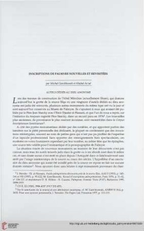 10: Inscriptions de Palmyre nouvelles et revisitées
