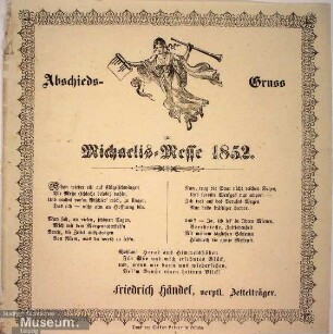 Abschieds-Gruss zur Michaelis-Messe 1852.
