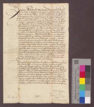 Johann Kaspar von Stadion, Komtur zu Beuggen, verleiht dem Georg Irmler von Rheinfelden die Pfarrei Möhlin.