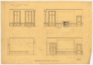 Villa Dr. Richard Schöne, Berlin-Grunewald: Wandansichten des Speisezimmers 1:25