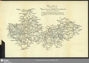 Routenkarte der Strassen zum Wegweiser von Mittel-Deutschalnd von H. Tr. Hirsch