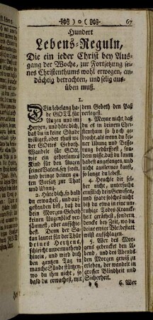 Hundert Lebens-Reguln