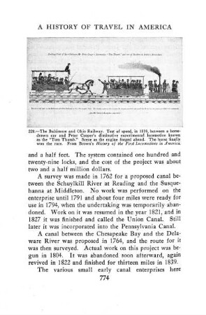 229. Two early railroad cars of the stage-coach form drawn by a locomotive. - 12mo. W. Amer. c. 1831