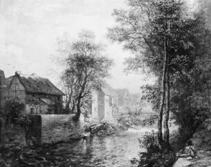 Häuser an der Weißeritz in Plauen bei Dresden (am Mittag)