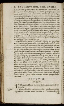 Caput VI. De Quiete
