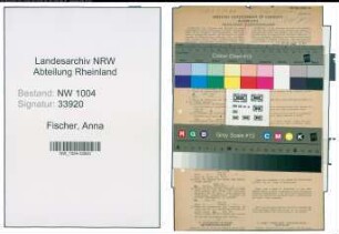 Entnazifizierung Anna Fischer , geb. 16.05.1903 (Bankangestellte)