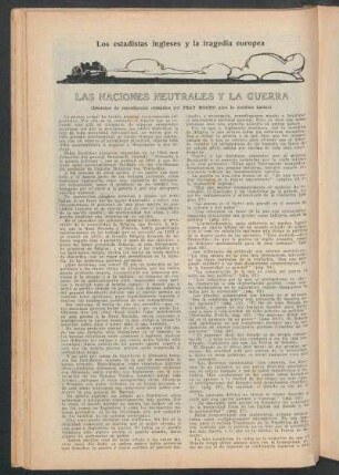 Las naciones neutrales y la guerra : Los estadistas ingleses y la tragedia europea