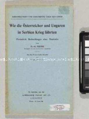 Propagandaschrift aus der Schweiz über den Ersten Weltkrieg