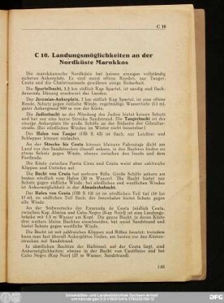C 10. Landungsmöglichkeiten an der Nordküste Marokkos