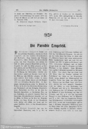 Die Parochie Lengefeld