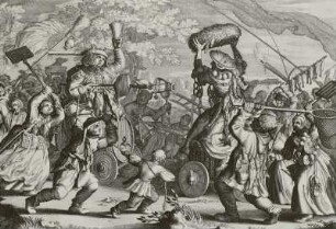 Allegorie Fisch gegen Fleisch