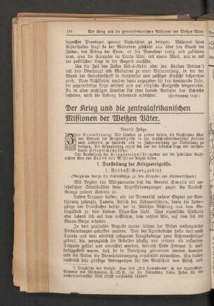 Der Krieg und die zentralafrikanischen Missionen der Weißen Väter