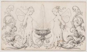 Vignette: Springbrunnen mit zwei gefesselten Sylphiden