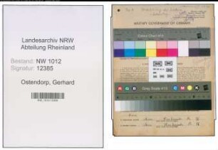 Entnazifizierung Gerhard Ostendorp , geb. 29.07.1905 (Baecker)