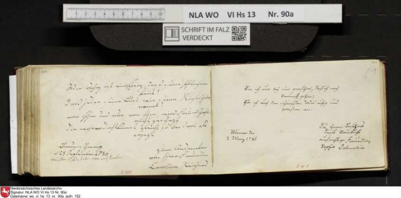 Stammbuch des Ernst Philipp Ludwig Zellmann (1763-1795) aus
                           Braunschweig