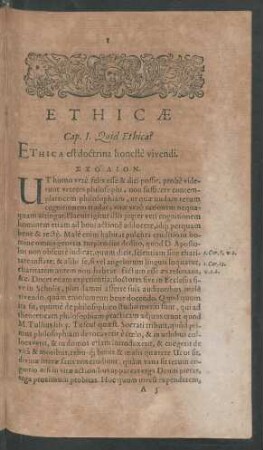 Cap. 1. Quid Ethica?