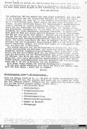 Projektgruppen unserer AG Umweltschutz