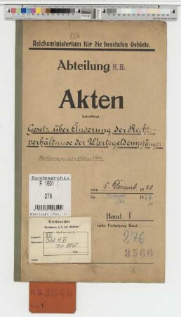 Gesetz über Aenderung der Rechtsverhältnisse der Wartegeldempfänger