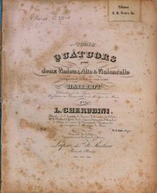 Trois quatuors pour deux violons, alto & violoncelle, 1