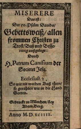 Miserere : d.i. der 50. Psalm Davids