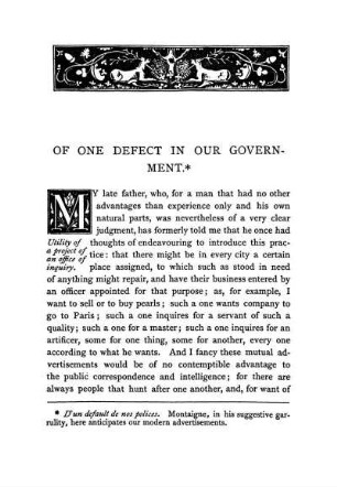 Of One Defect In Our Government