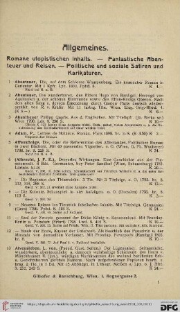 Allgemeines (Nr. 1 - 635)