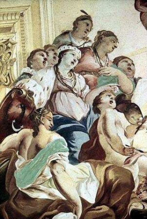 Personengruppe mit dem toten Christus an einem Räucheraltar
