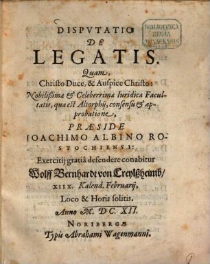 Disp. de legatis