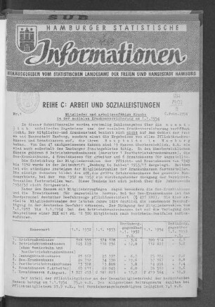 1954: Hamburger statistische Informationen / C