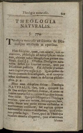 Theologia Naturalis.