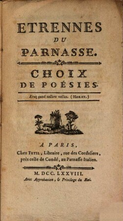 Étrennes Du Parnasse : Choix De Poesies, [4]
