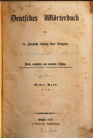 Deutsches Wörterbuch. 1, A - L