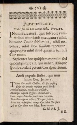 8r-8r, Paraeneticum.