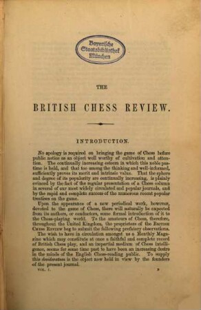 The british chess review, 1. 1853