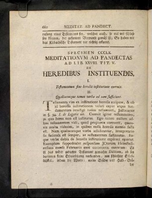 660-662, Sp. 360. De Heredibus instituendis