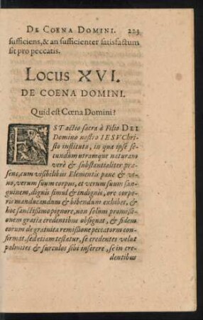 Locus XVI. De Coena Domini.