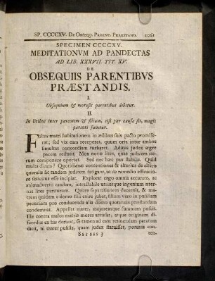 1061-1064, Ad Lib. XXXVII. Tit. XV. De Obsequiis ...