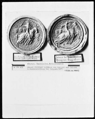 Siegel Philipps des Kühnen von Burgund und Johanns des Unerschrockenen von Burgund