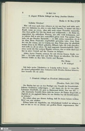 August Wilhelm von Schlegel an Georg Joachim Göschen, Berlin, 26.05.1798