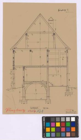 Pinzberg (Landkreis Forchheim): Bauernhaus. Haupthaus (Querschnitt)