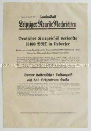 Sonderblatt der "Leipziger Neuesten Nachrichten" u.a. zum Seekrieg in Übersee