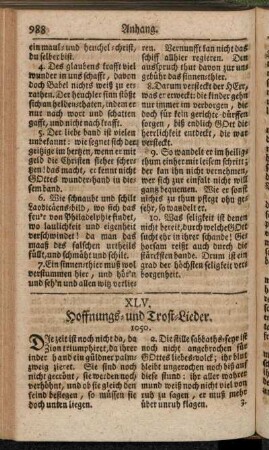 XLV. Hoffnungs- und Trost-Lieder