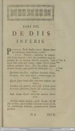 Pars IIII. De Diis Inferis