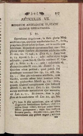 Articulus VII. Bonorum Angelorum in Statu Gloriæ Operationes.