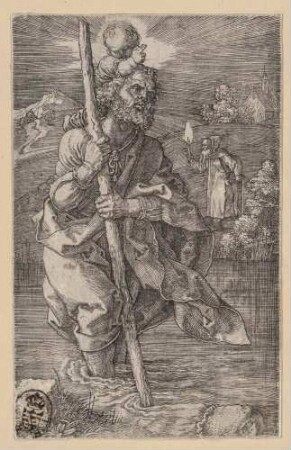 Der heilige Christophorus, nach rechts schauend