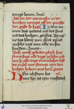 [79r - 81v] Paternoster-Gebete, dem heiligen Franziskus zugeschrieben.