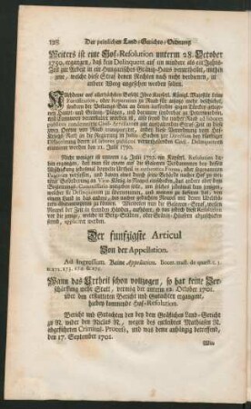 Der funfzigste Articul Von der Appellation.