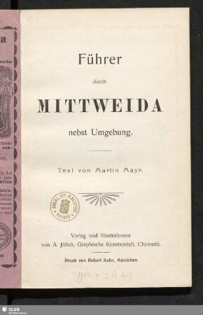 Führer durch Mittweida nebst Umgebung